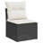 Vidaxl Garden Sofa Set Black, Cream PE Rattan, Powder-Coated Steel