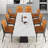 9-Piece Dining Table Set With 63''-94.5'' Extendable Sintered Stone Dining Table And 8 Faux Leather Wingback Dining Chairs-1945916664-1945916665