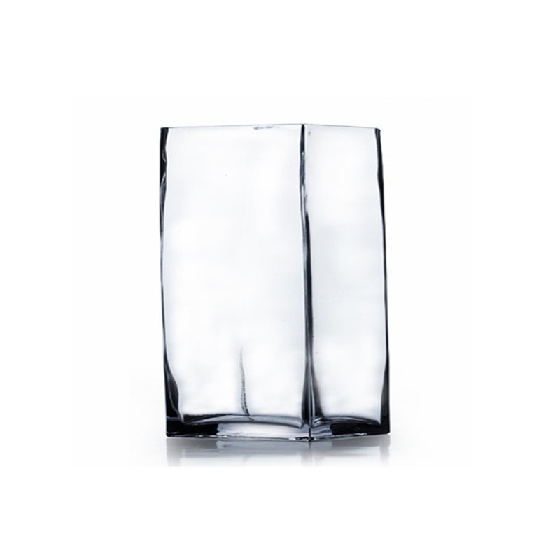 Vase de table en verre à rectangulaire block Teja, H 10 po x l 5 po x P 5 po