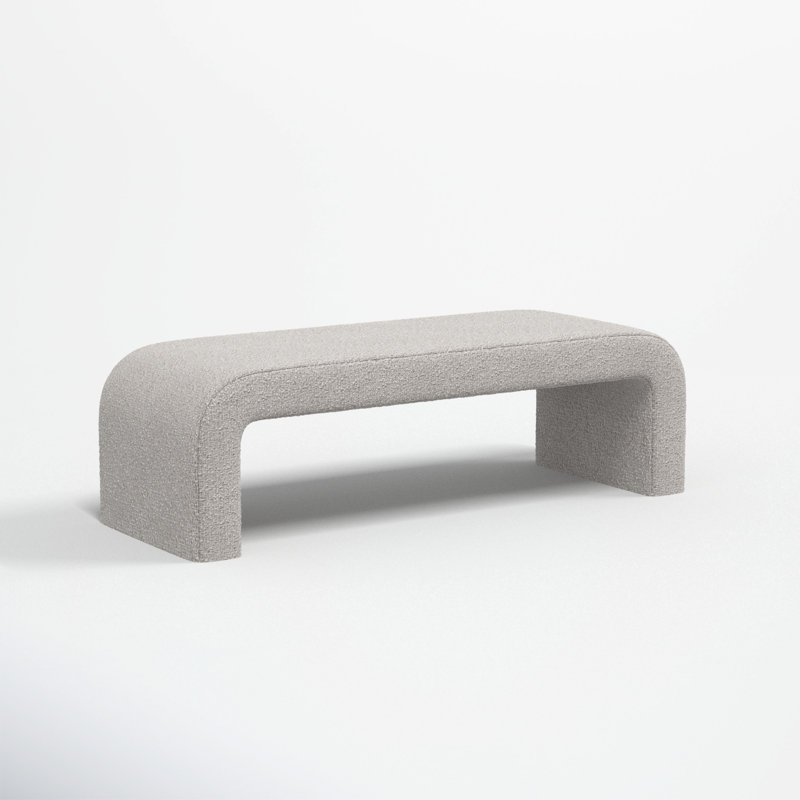 Barley Upholstered Bench, Classic Elephant Boucle