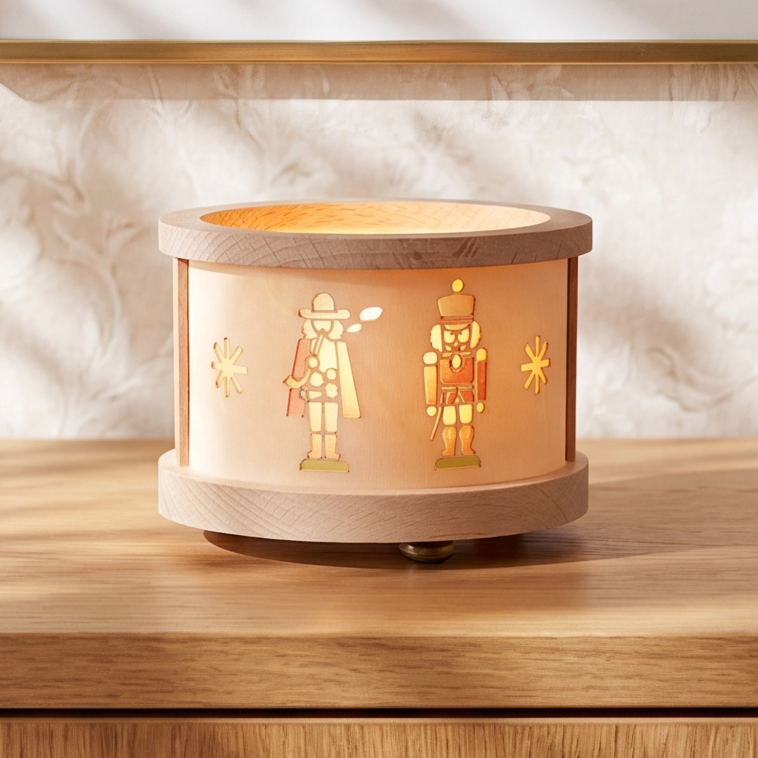 Wooden Nutcracker Holiday Lantern