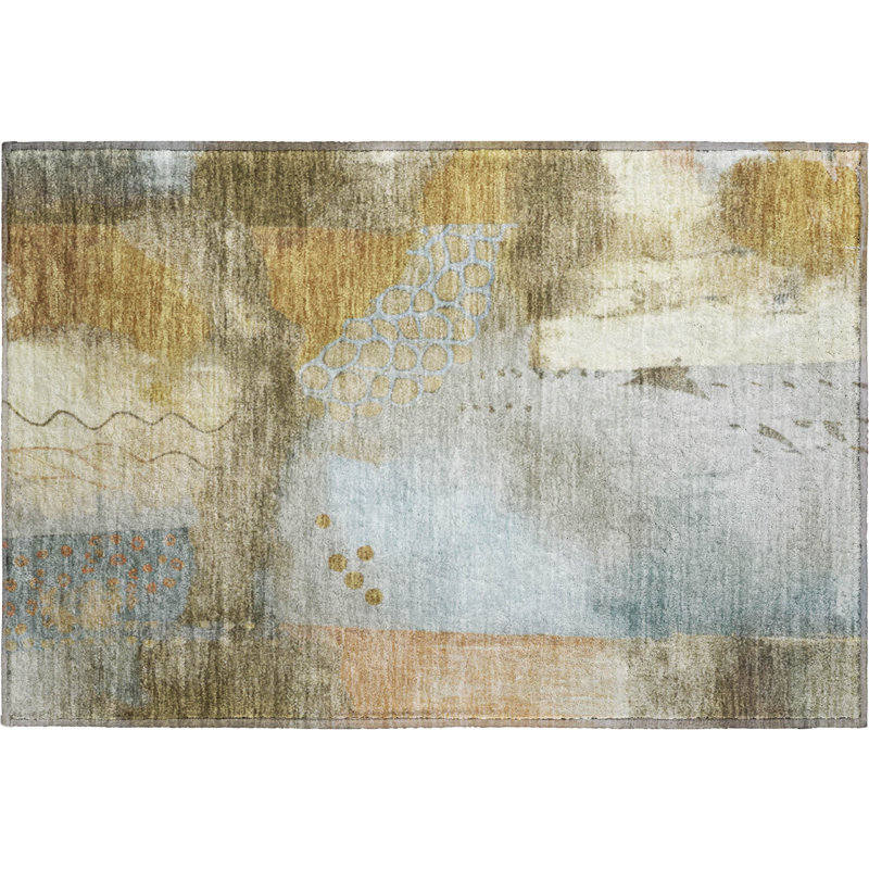 Tapis moderne lavable à la machine de qualité supérieure Mayfield AMF2127, 1 pi 8 po x 2 pi 6 po, Brun