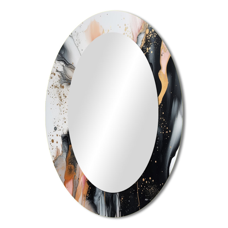 Miroir mural noir et or fluide, 36 po x 24 po