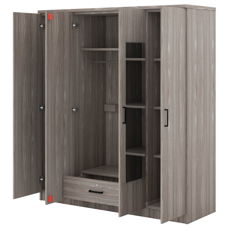Armoire Dagenham, Gris/noir