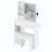 Small Size Left Drawer Desktop Vanity Table + Cushioned Stool, 2 AC+2 USB Power Station, Hair Dryer Bracket, Extra Large Touch Control Sliding LED Mirror, Tri-Color Switching, Brightness Adjust-1669419659
