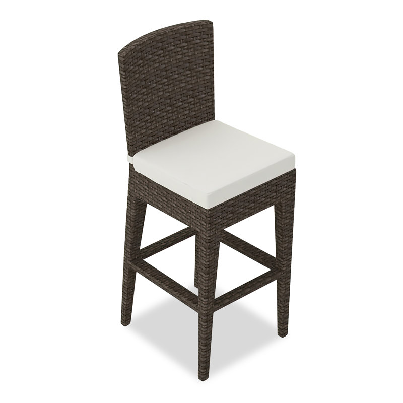 Tabouret de bar 25 po Azilyn, Toile Sunbrella® naturel, Châtaignier, 28.75"