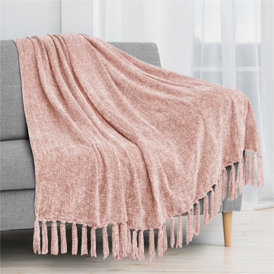 Jeté en chenille pour canapé-lit, carreaux Buffalo écossais noir et blanc, 60 x 80