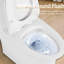 Une toilette en céramique, blanche, allongée de 1,1 / 1,6 po, hauteur confortable, et siège en céramique à fermeture en douceur T039wt, résilient