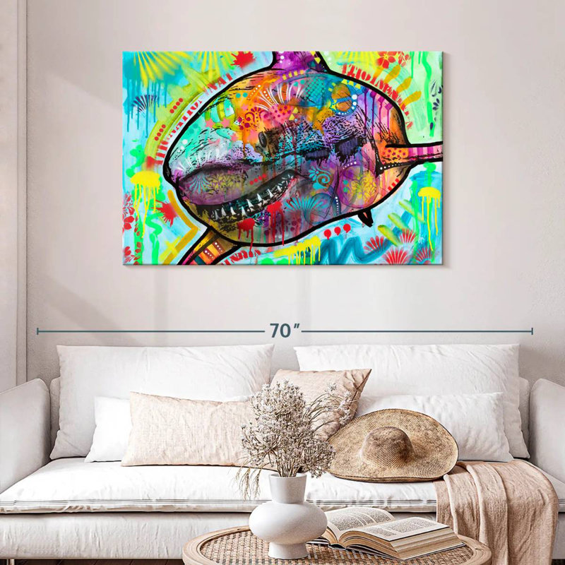 Colorful Shark, 30" H x 45" W