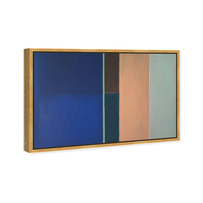 Oliver Gal Inside the Edge Abstract - Heavy Gel Top Coat Framed Canvas Art, 25" H x 37" W, Gold