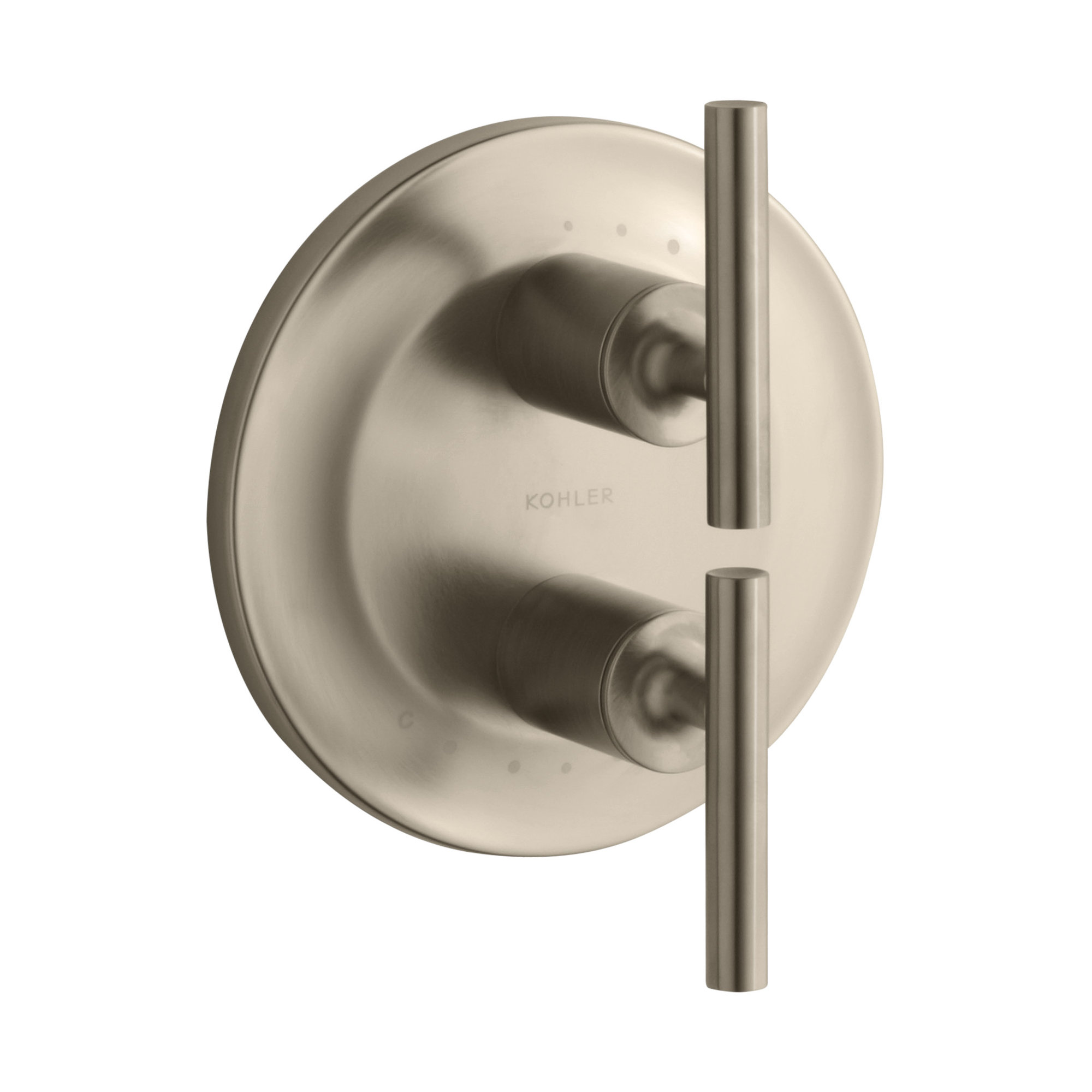 Purist Valve Trim with Lever Handles for Stacked Valve, Vibrant Brushed Bronze