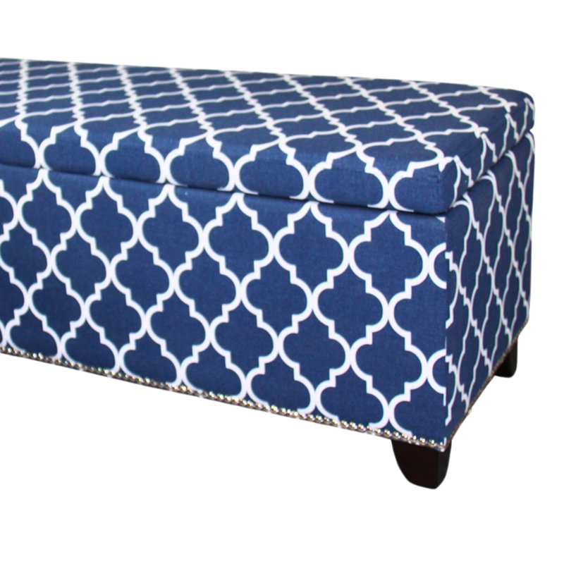 Banc de rangement à rayures marocaines