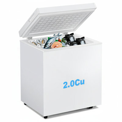 1.8 Cu. Ft. Compact Chest Freezer, Free Standing Top Open Door Deep Freezer Holds Up To 50L With Adjustable 7 Thermostat And Removable Basket, Energy on Fridge.com