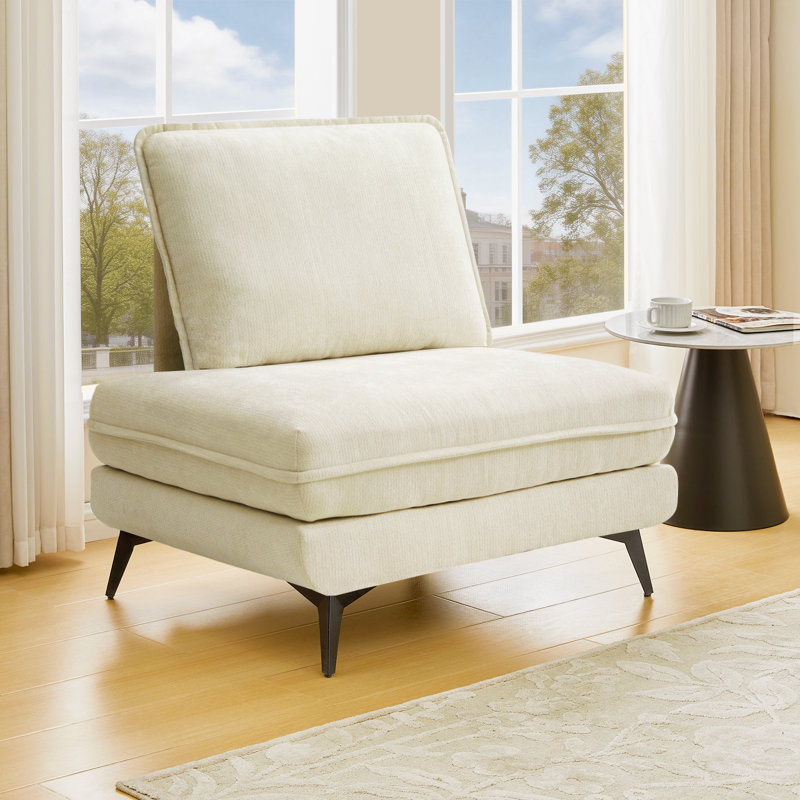 Upholstered Accent Chair, Beige