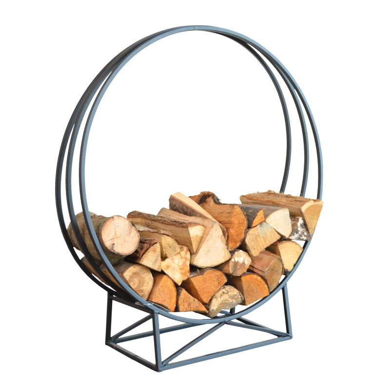 Support à bûches rond en bois