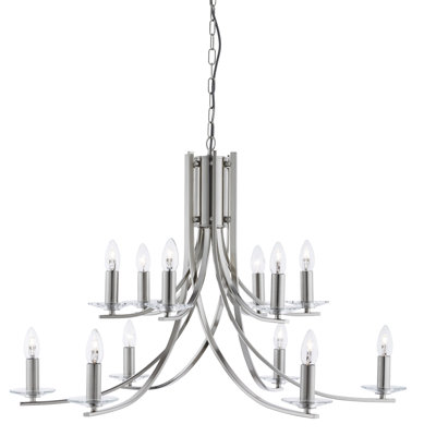 Pamelia 12 - Light Candle Style Chandelier