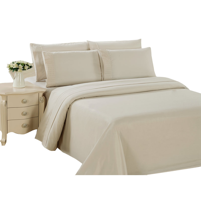 Ensemble de housse de couette en rayonne de bambou 2 pièces Marina, Housse de couette simple + 1 taie d'oreiller stand