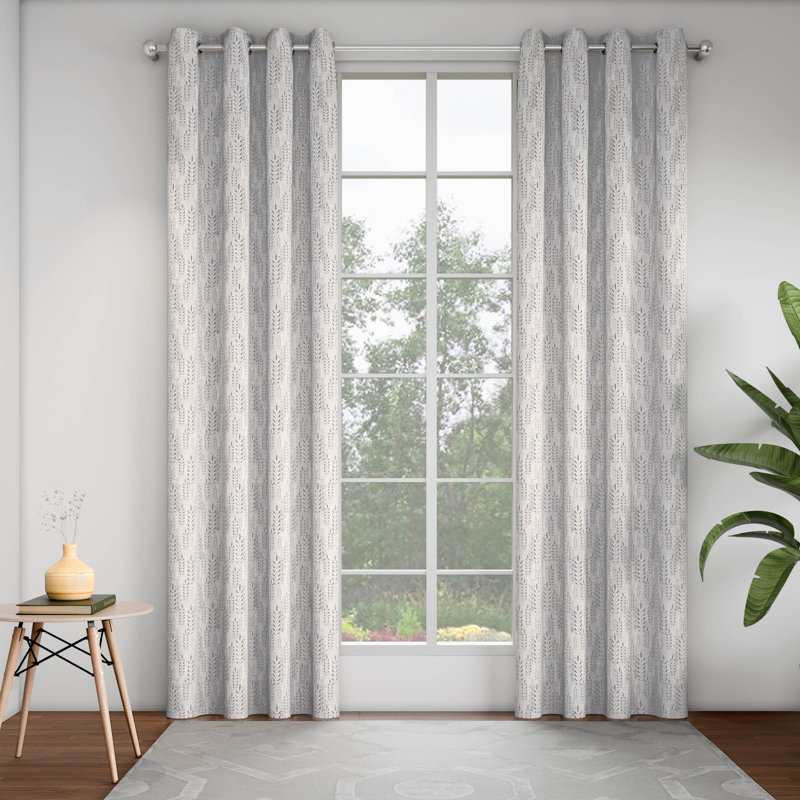 Leaf 52 x 84 Inch, Door Curtain - Pack of 2 Panels, Silver