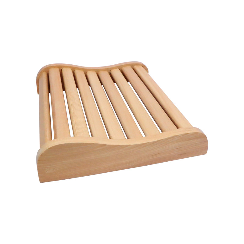Ergonomic S-Shaped Wooden Sauna Backrest, Heat-Resistant Lumbar Support
