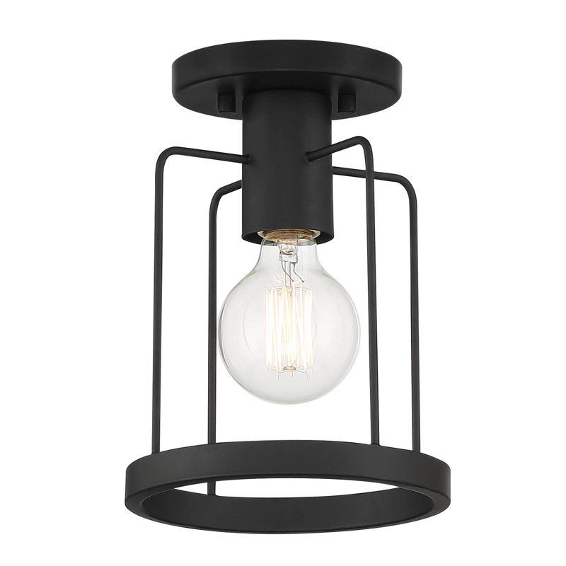 Mikels Semi Flush Mount, Matte Black