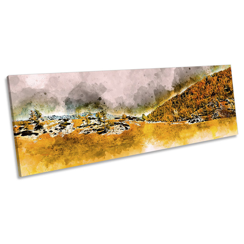 Rural Landscape Abstract - Wrapped Canvas Panoramic Print, 30.48cm H x 91.44cm W