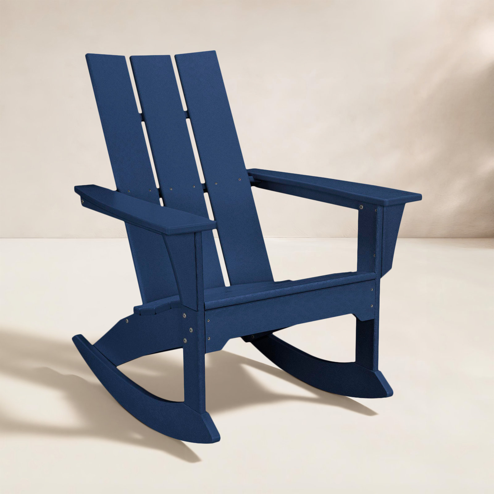 POLYWOOD® Modern Rocking Adirondack Chair, Navy
