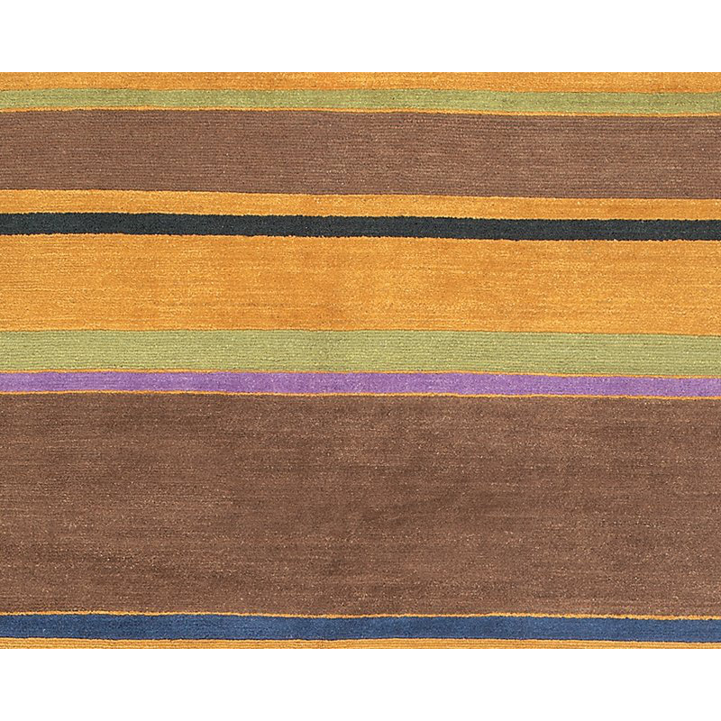 Copacabana Wool Striped Area Rug in Brown/Orange/Purple, Rectangle 12' x 16'
