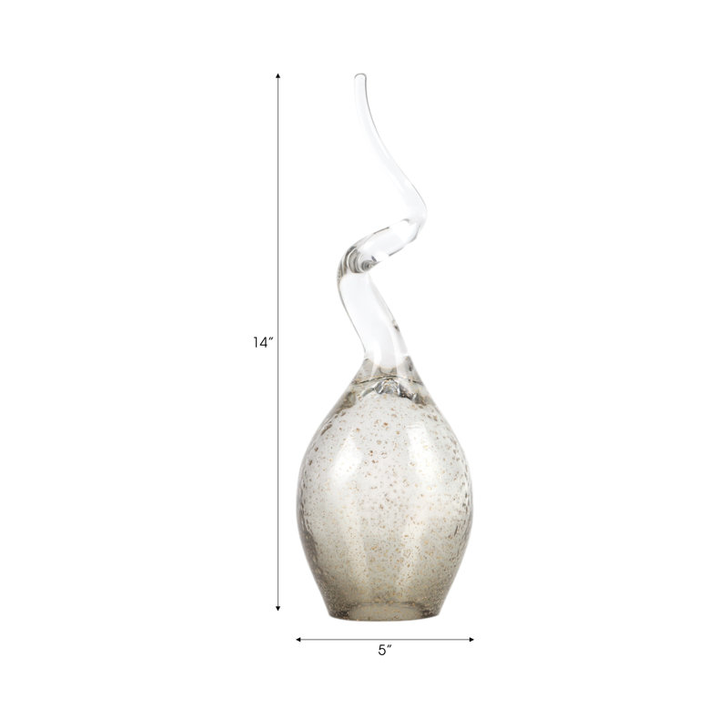 Sagebrook Home 17" Seward Medium Glass Statuary,  14'' H X 5'' W X 5'' D 