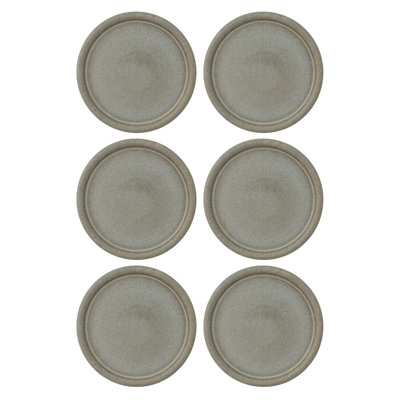 Assiettes en grès à large rebord, glacis réactif