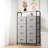 Single Fabric Drawer Nightstand with Open Shelf for Bedroom Living Room-1864102592
