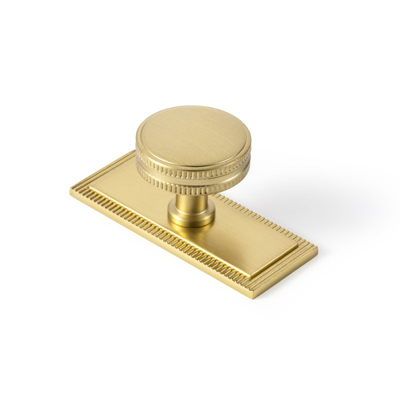 1.26" Diameter Gear-Shaped Circle Knob With Blackplate（G022), Champagne Bronze