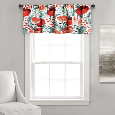 Lush Decor Poppy Garden Floral Single Window Valance