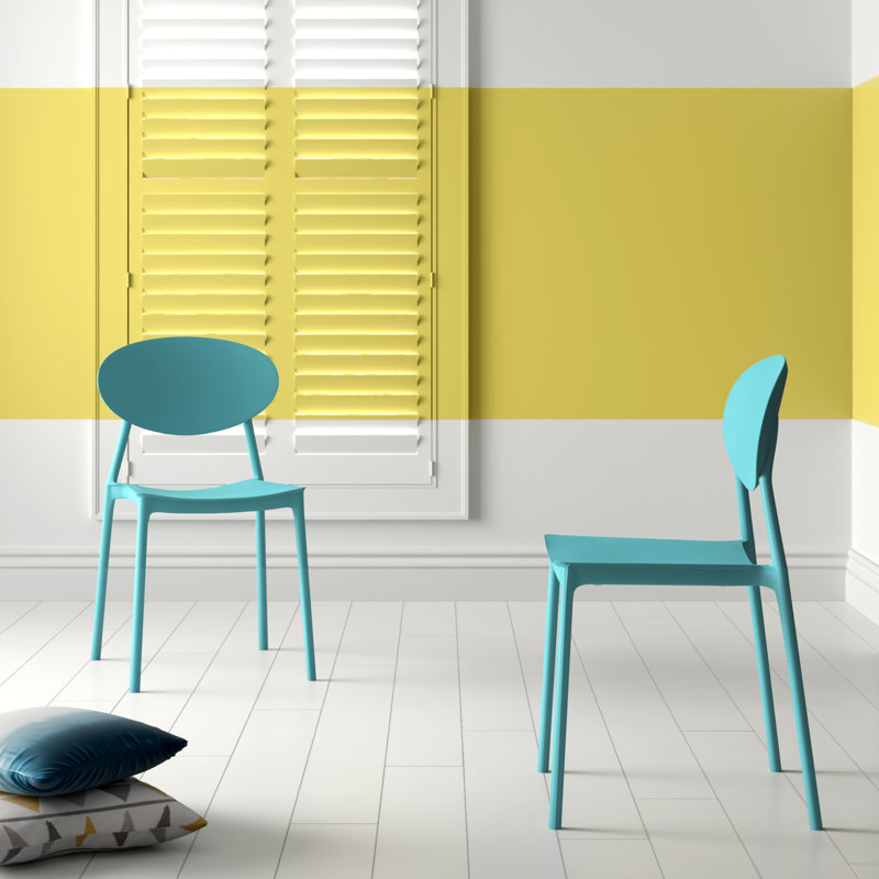 Chaise d'appoint empilable Invicta, Bleu sarcelle