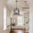 Four-Light Metal Birdcage-Style Pendant Lamp