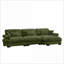 Canapé modulaire, canapé modulaire en L avec repose-pieds mobile | Accoudoirs à traversin | Salon | Vert olive | Velours