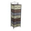 Organisateur de rangement tour de commode Brundrett avec structure en métal 8 tiroirs et plateau en grain de bois noyer Mid-Century-1130582666