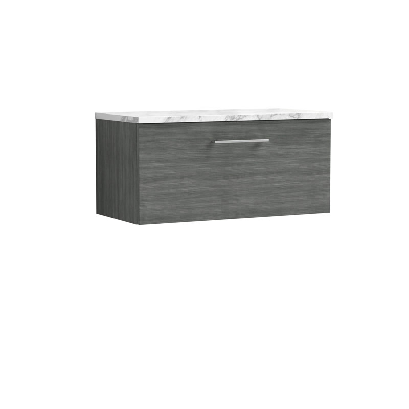 Arno 80.5cm Single Bathroom Vanity Base Only, Anthracite Woodgrain