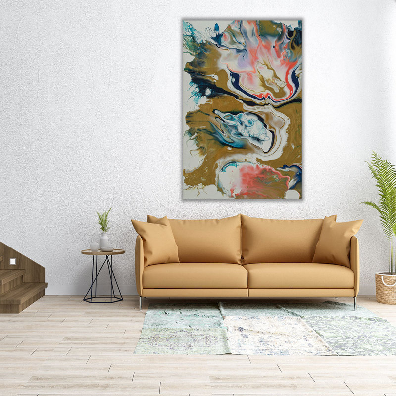Vibrant Swirls Split 1 - reproduction d'art sur toile, H 18 po x l 12 po