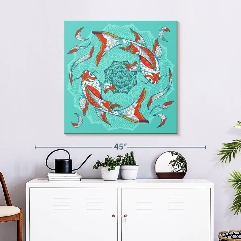 Crowle Mandala Koi Duo, H 30 po x l 30 po