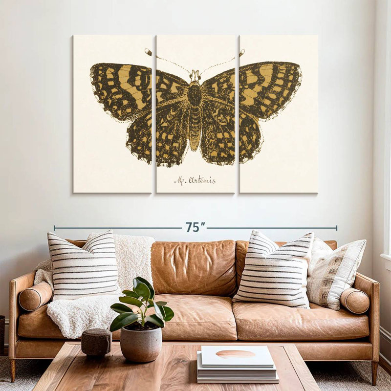 Brampt antique papillon II, H 42 po x l 65 po