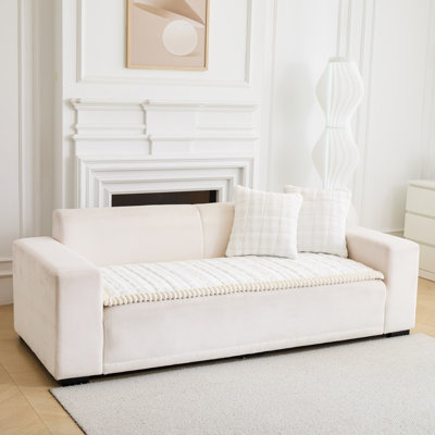 Housse de canapé en velours de lait épaissi, housse de canapé antidérapante lavable pour causeuse, canapé 3 places, canapé en L