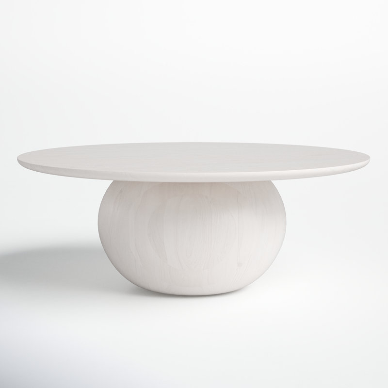 Iver Solid Wood Single Coffee Table, White Wash