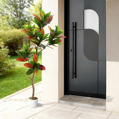 Figuier artificiel 59 po 59 po en pot noir, plante de plancher en pot pour le salon, la chambre à coucher, le bureau et le vestibule
