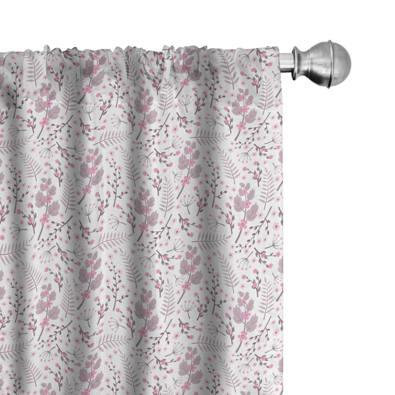 Floral Semi-Sheer Rod Pocket Sliding Panel, 28" x 63"