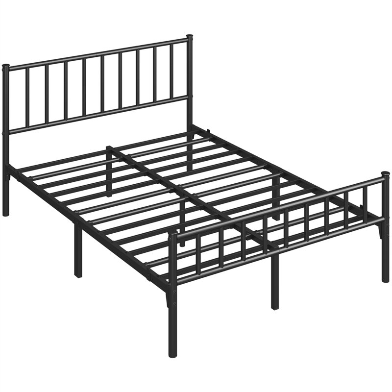 Base de lit avec tête de lit et pied de lit Mykati, Double, Noir