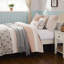 Ensemble de courtepointe en percale de coton 6 pièces avec coussins Blush King / Cal King-128898560-128898565