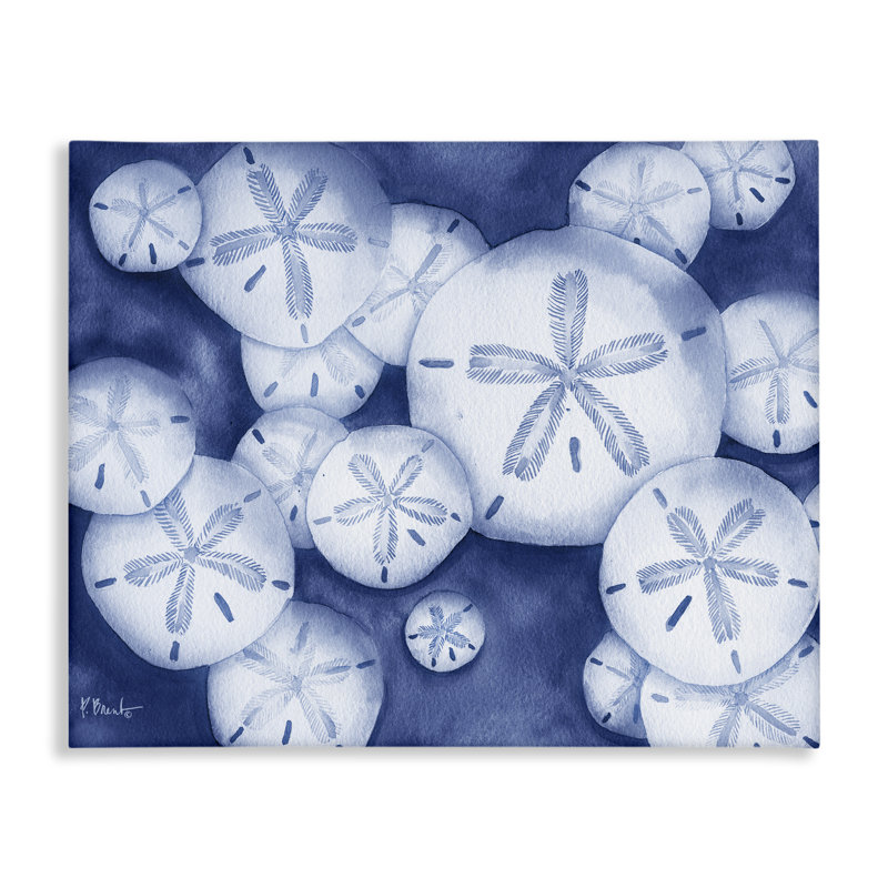 Toile de style aquarelle avec des dollars de sable, design par Paul Brent, H 30 po x l 40 po