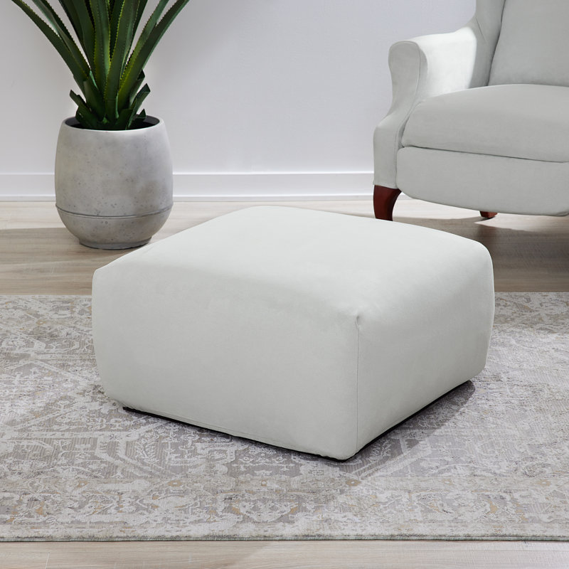 Housse pour repose-pieds à coussins carrés / rectangulaires, Crème, H 19 po x l 36 po