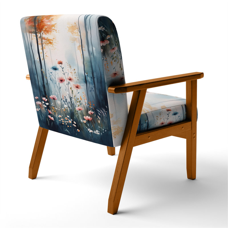 Chaise rembourrée Forest, Accoudoirs carrés bruns