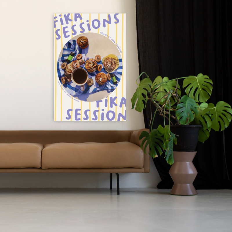 Art mural contemporain Fika Coffee, H 48 po x l 32 po